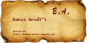 Bahis Arnót névjegykártya